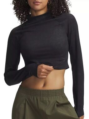 NWT Under Armour Meridian Suede Effect Long Sleeve | Black | Size S